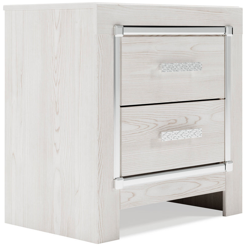 Ashley Furniture Altyra Bedroom Set with a bed, nightstands, and dresser, shown from a side angle in a modern bedroom setting.