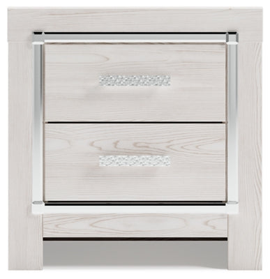 Ashley Furniture Altyra nightstand with a dark wood finish, featuring a single drawer and a sleek tabletop surface.