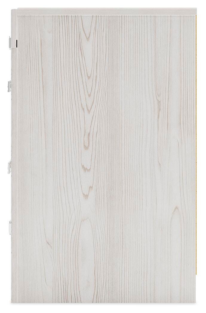 Ashley Furniture Altyra Nightstand with a dark wood finish, featuring a drawer and open shelf for bedroom storage.