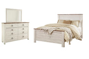 Ashley Furniture Willowton bedroom set with a modern bed frame, matching nightstands, and coordinated bedroom furniture.