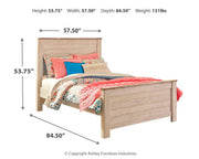 Ashley Furniture Willowton bedroom set featuring a bed, dresser, and nightstands in a warm wood finish.