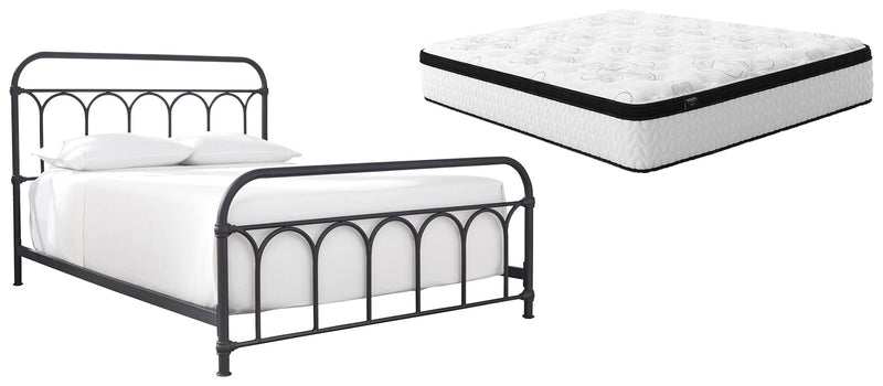 Ashley Furniture Nashburg Queen Bedroom Set with mattress, featuring a modern design and plush bedding for a stylish bedroom look