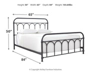 Ashley Furniture Nashburg Queen Mattress Set with matching bed frame and bedding in a modern bedroom scene.