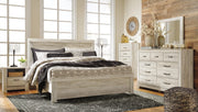 Ashley Furniture Bellaby Bedroom Set with a bed frame, nightstands, and dresser in a modern bedroom setup.