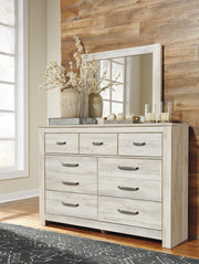 Ashley Bellaby Dresser with multiple drawers and a dark wood finish, showcasing a modern bedroom storage solution.
