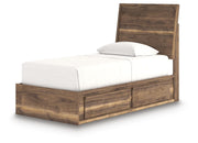 Ashley Furniture Chirason Bed showing a stylish wooden bed frame with a headboard and footboard in a modern bedroom setting.