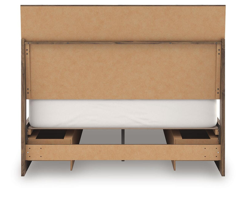 Ashley Furniture Chirason Bed with dark wood finish, featuring a sturdy frame and elegant headboard design.