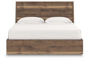 Ashley Furniture Chirason Bed with a modern headboard, showcasing a stylish wooden bed frame in a contemporary bedroom setting.