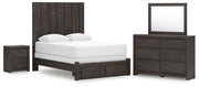 Ashley Furniture Fraluna bedroom set featuring a bed frame, nightstands, and dresser in a modern, stylish design.
