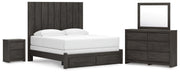 Ashley Furniture Fraluna bedroom set with a modern bed frame, matching nightstands, and a clean, stylish bedroom design.