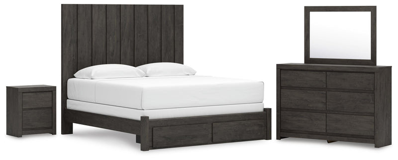 Ashley Furniture Fraluna bedroom set with a modern bed frame, matching nightstands, and a clean, stylish bedroom design.