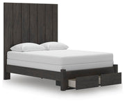Ashley Furniture Fraluna bedroom set with a modern bed frame, nightstands, and dresser in a stylish bedroom scene.