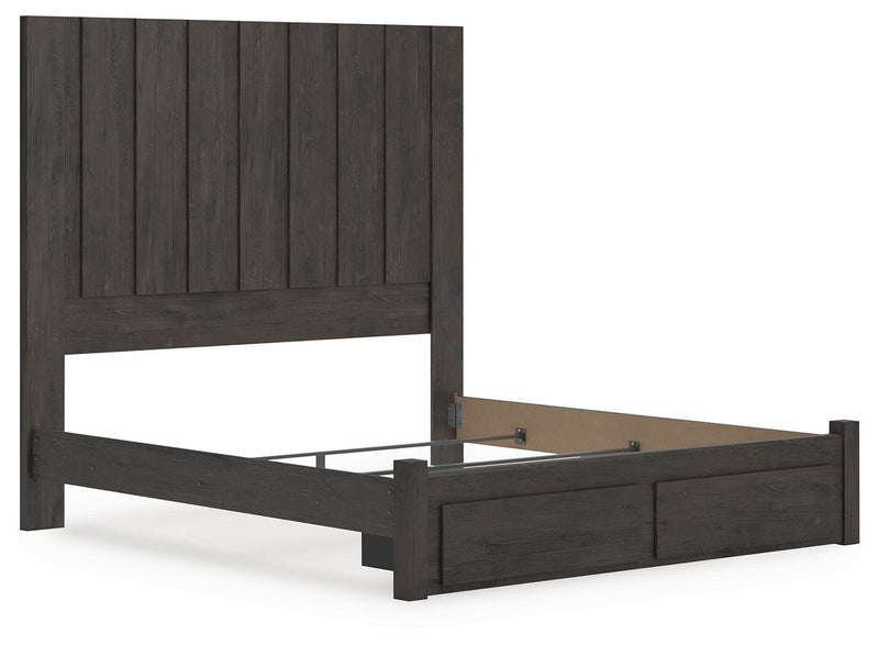 Ashley Furniture Fraluna bedroom set featuring a stylish bed, matching nightstands, and a coordinated dresser in a modern design.