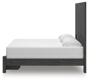 Ashley Furniture Fraluna bedroom set featuring a bed, nightstands, and dresser with modern design and warm wood finish.