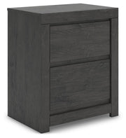 Ashley Furniture Fraluna Bedroom Set with a bed, matching nightstands, and dresser shown from an angled side view.