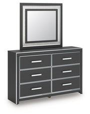 Ashley Furniture Zuraleus dresser and mirror set with sleek wood finish, featuring multiple drawers and a matching large mirror.