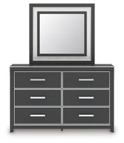 Ashley Furniture Zuraleus dresser and mirror set, featuring a sleek wooden dresser with an attached mirror in a modern bedroom style.