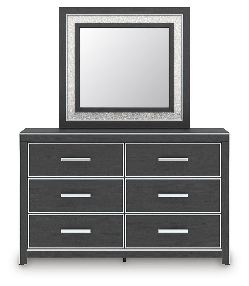 Ashley Furniture Zuraleus dresser and mirror set, featuring a sleek wooden dresser with an attached mirror in a modern bedroom style.
