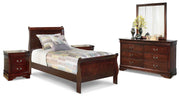 Ashley Furniture Alisdair bedroom set featuring a modern bed frame, matching nightstands, and stylish bedroom decor.