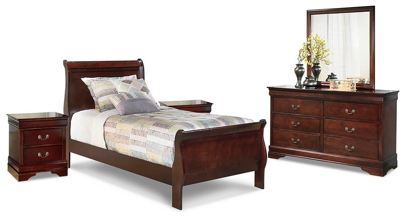 Ashley Furniture Alisdair bedroom set featuring a modern bed frame, matching nightstands, and stylish bedroom decor.