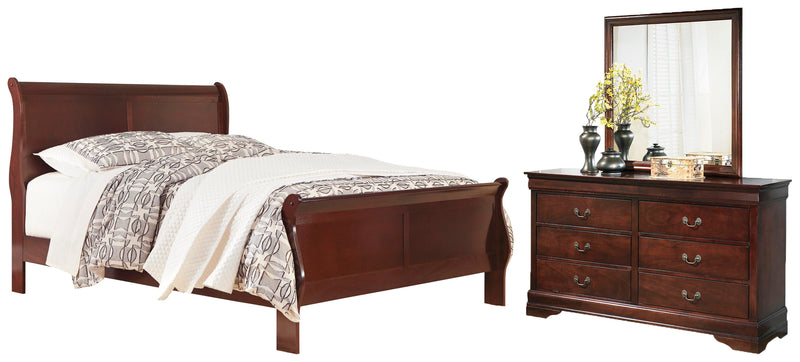 Ashley Furniture Alisdair bedroom set with a modern bed frame, matching nightstands, and coordinated bedroom furniture in a stylish design.