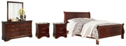 Ashley Furniture Alisdair bedroom set featuring a bed frame, matching nightstands, and dresser with modern design and neutral finish.