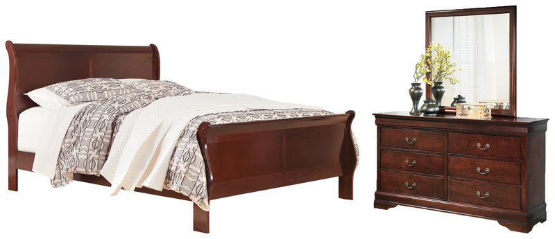 Ashley Furniture Alisdair bedroom set with a modern bed frame, matching nightstands, and coordinated bedroom furniture in a stylish design.