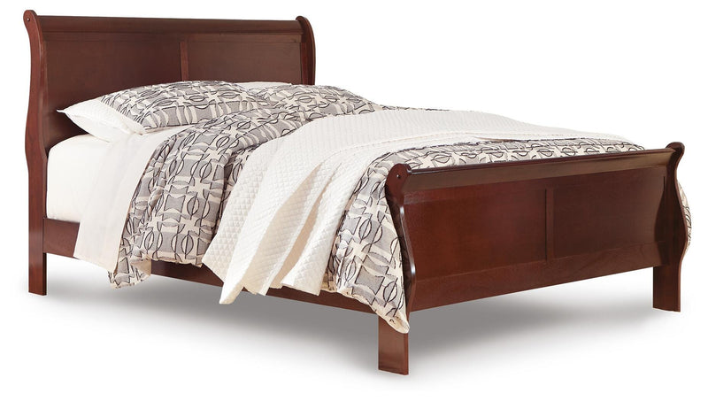 Ashley Furniture Alisdair bedroom set featuring a bed frame, matching nightstands, and dresser with modern wood finish.