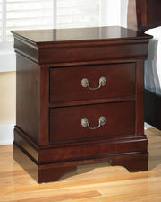 Ashley Furniture Alisdair bedroom set including a bed frame, nightstands, and dresser with a modern wood finish.