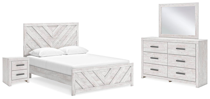 Ashley Furniture Cayboni bedroom set, featuring a stylish bed, matching nightstands, and coordinating bedroom furniture in a modern design.