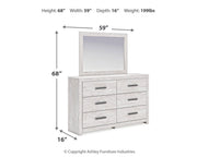Ashley Furniture Cayboni bedroom set with a modern bed frame, matching nightstands, and dresser in a stylish bedroom decor.