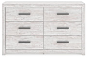 Ashley Furniture Cayboni dresser with dark wood finish, featuring multiple drawers and sleek modern design for bedroom storage.