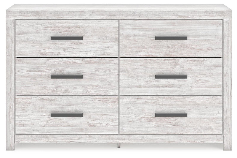 Ashley Furniture Cayboni dresser with dark wood finish, featuring multiple drawers and sleek modern design for bedroom storage.