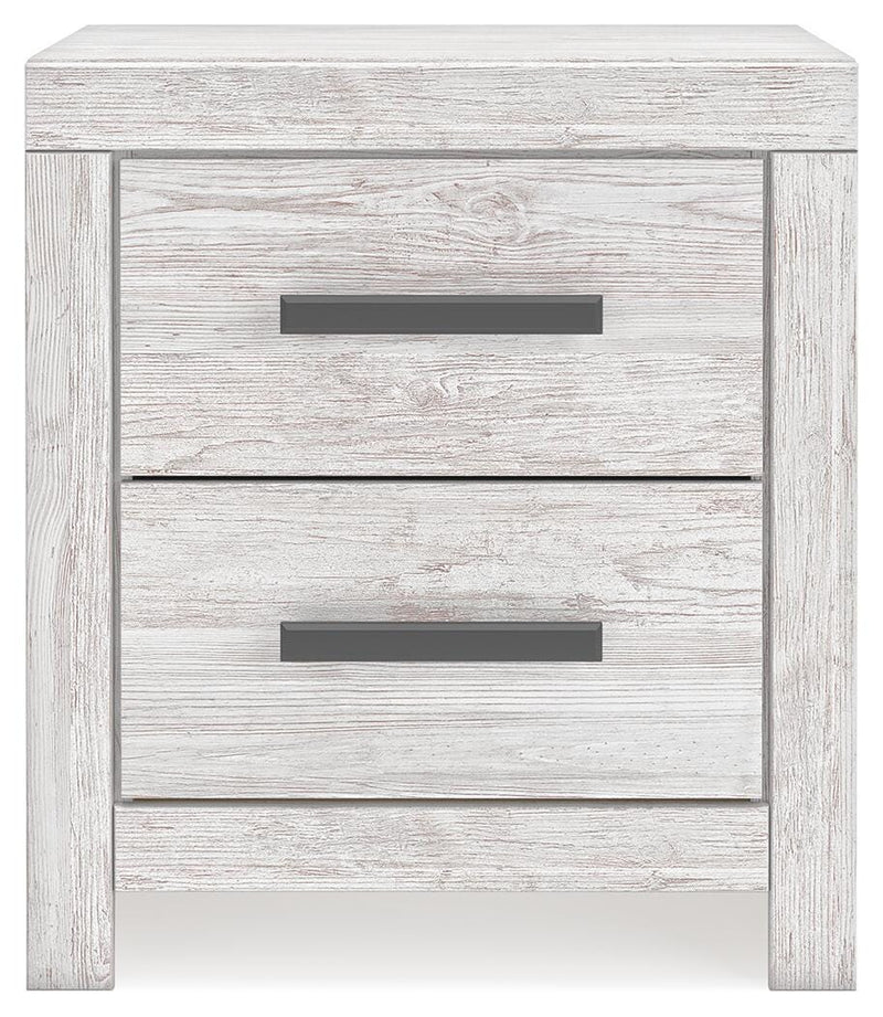 Ashley Furniture Cayboni nightstand with a dark wood finish, featuring a single drawer and sleek modern design.