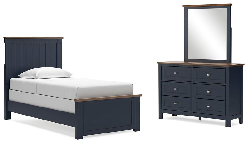 Ashley Furniture Landocken Bedroom Set includes a bed, dresser, and nightstands in a stylish bedroom furniture package.