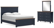Ashley Furniture Landocken bedroom set featuring a bed, nightstands, and dresser in a modern design.