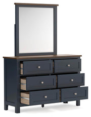 Ashley Furniture Landocken bedroom set featuring a bed, nightstands, and dresser in a modern bedroom interior.