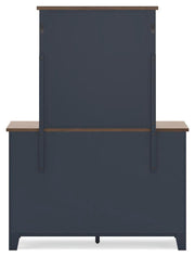 Ashley Furniture Landocken bedroom set with bed frame, nightstands, and dresser in a stylish bedroom arrangement.