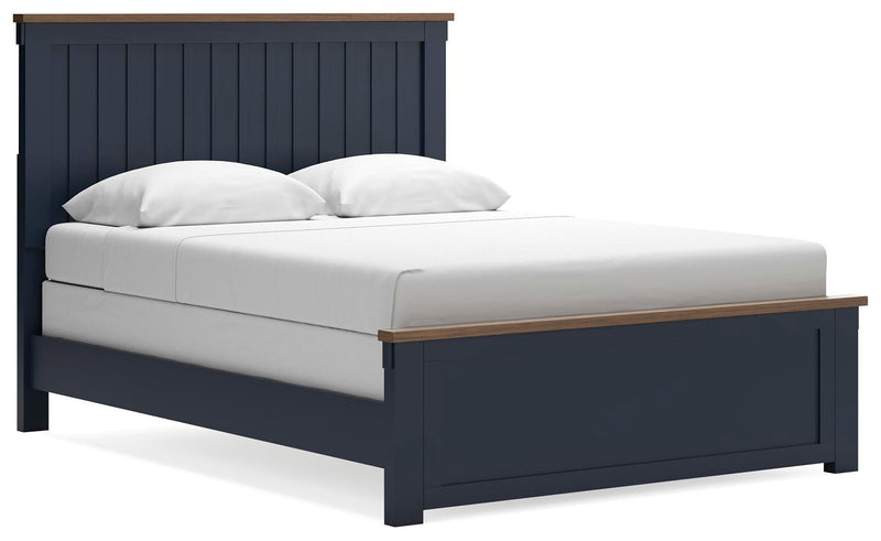 Ashley Furniture Landocken bedroom set shown from an angled view, including bed, nightstands, and bedroom furniture.