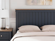 Ashley Furniture Landocken bedroom set with a bed, nightstands, and dresser in a modern bedroom scene.