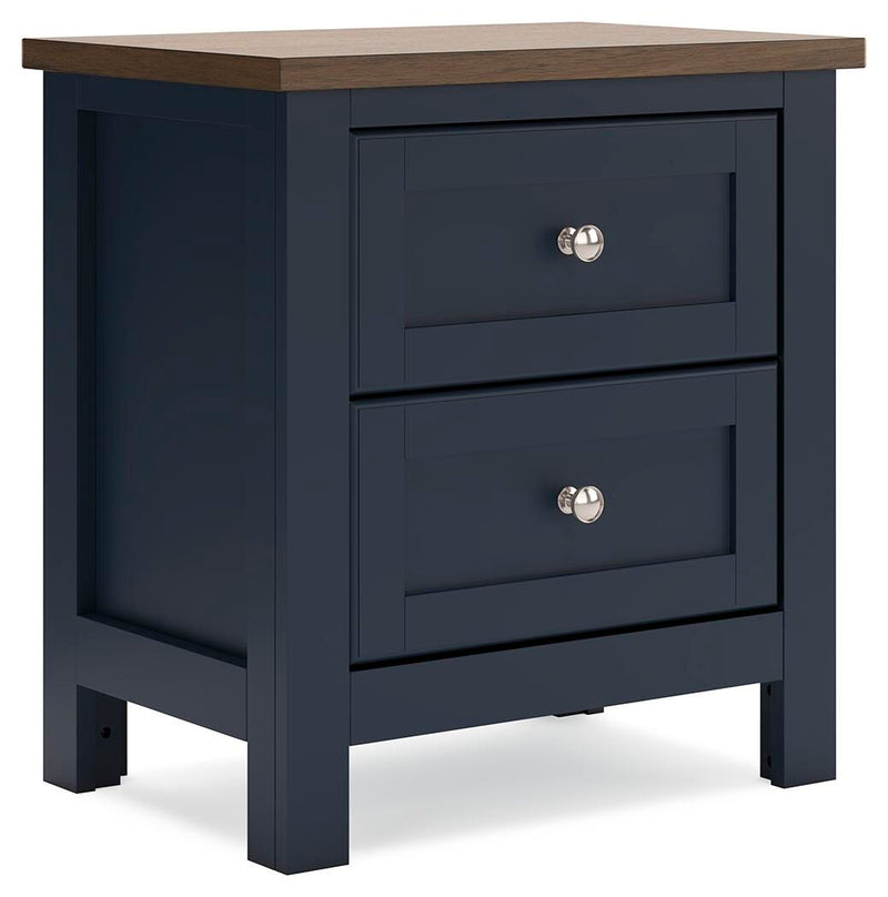 Ashley Furniture Landocken bedroom set featuring a modern bed, matching nightstands, and stylish decor in a cozy bedroom scene.