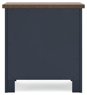 Ashley Furniture Landocken bedroom set with a bed, nightstands, and dresser in a modern bedroom design.