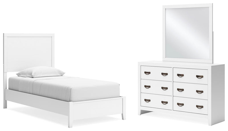 Ashley Furniture Binterglen bedroom set with a bed, dresser, and nightstands in a modern bedroom interior.