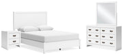 Ashley Furniture Binterglen bedroom set featuring a bed, nightstands, and dresser with a warm wood finish and modern design.