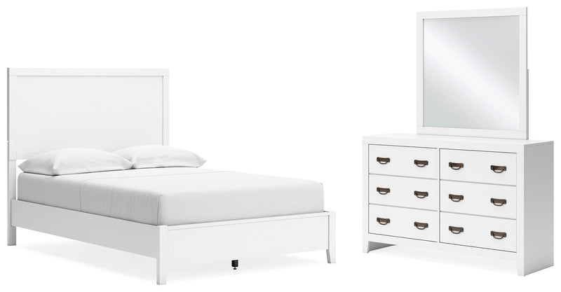 Ashley Furniture Binterglen bedroom set with a bed, dresser, and nightstands in a modern design, shown in a stylish bedroom setting.