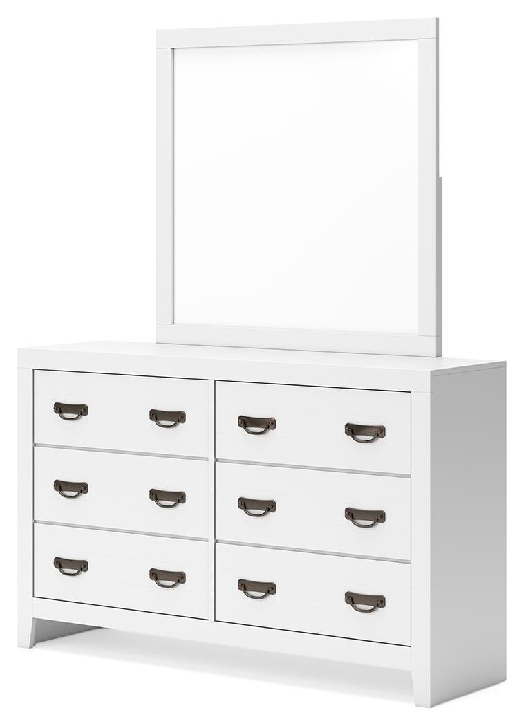 Ashley Furniture Binterglen bedroom set with a bed, nightstands, and dresser in a modern design, shown from an angled view.