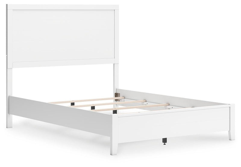 Ashley Furniture Binterglen bedroom set with a modern bed, matching nightstands, and dresser in a stylish bedroom scene.