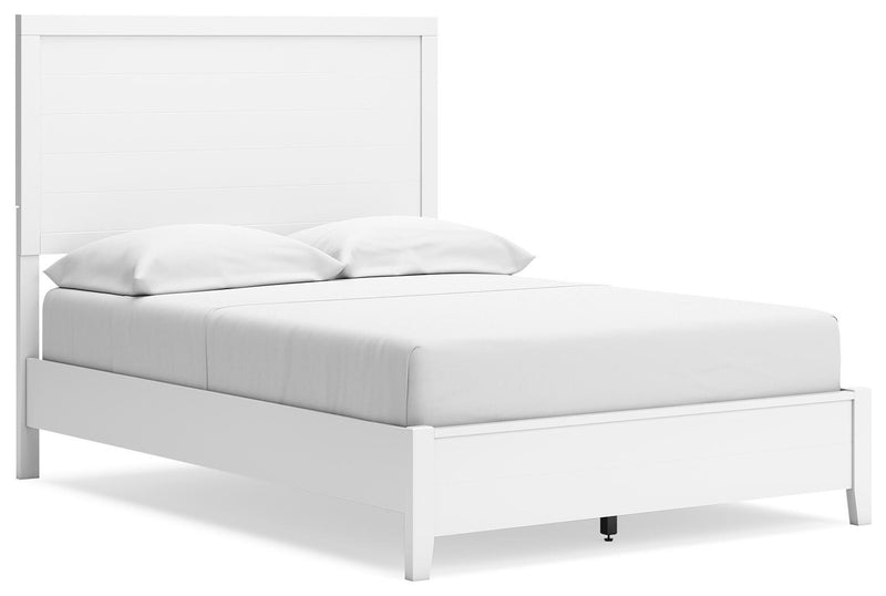 Ashley Furniture Binterglen bedroom set with bed, dresser, and nightstands, shown from an angled view in a stylish bedroom scene.