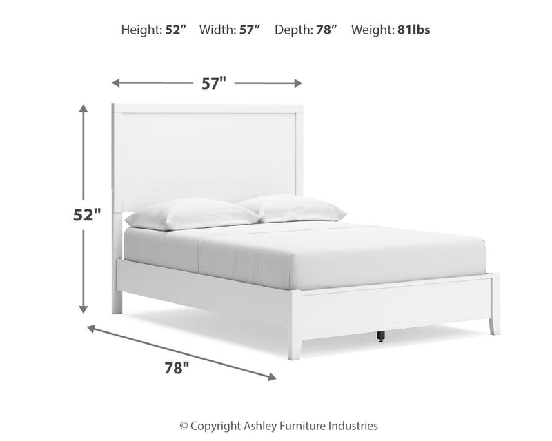 Ashley Furniture Binterglen bedroom set with a bed, nightstands, and dresser in a modern bedroom interior.