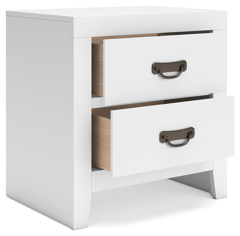 Ashley Furniture Binterglen bedroom set with open view of bed, dresser, and nightstands in a modern bedroom design.
